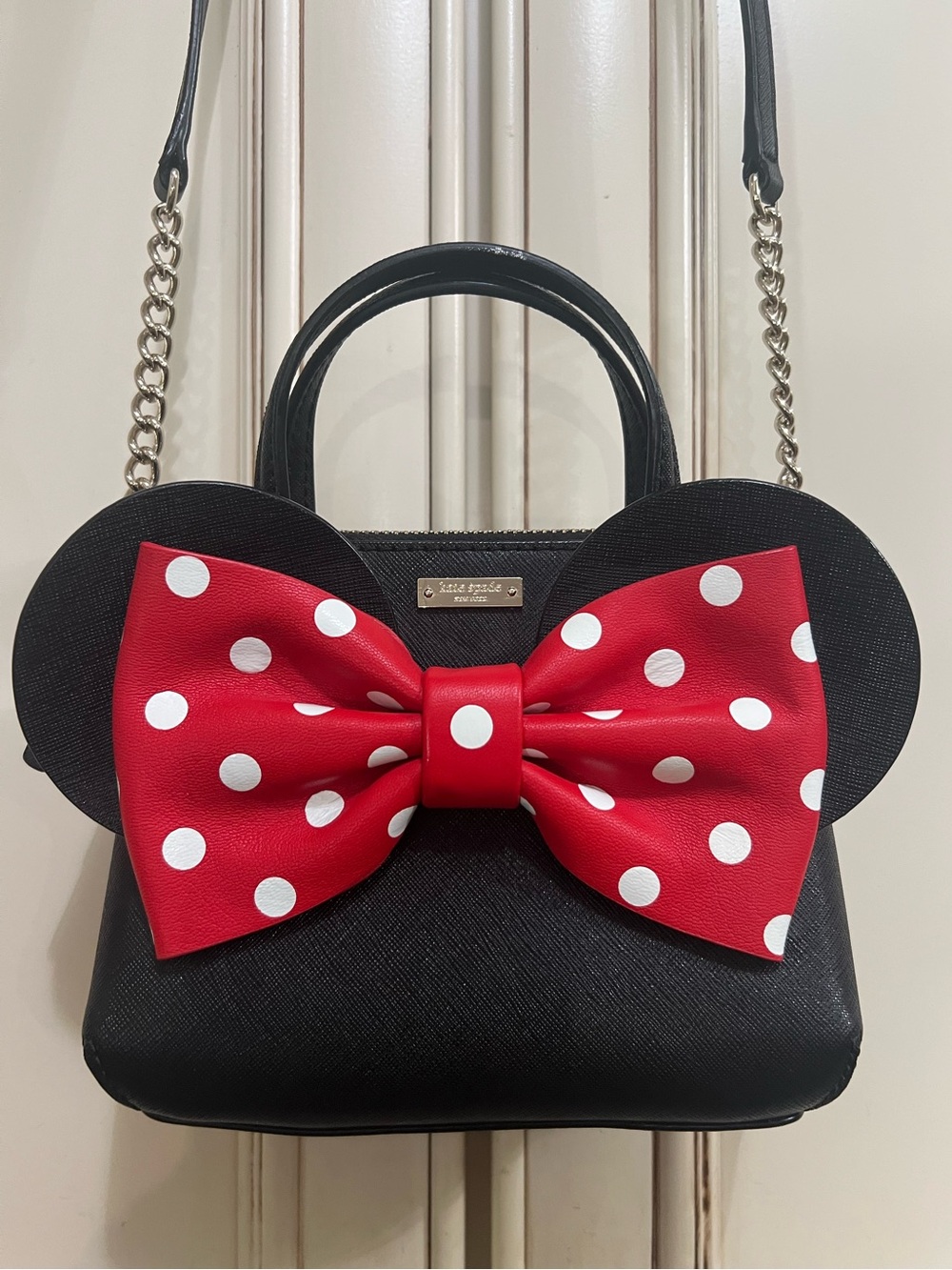 EUC!Kate Spade♠️Disney MinnieMouse,MiniMaise,Crossbody Leather,Ears!Ltd Edition!